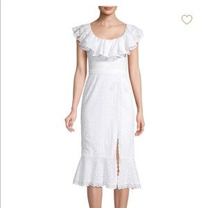 Saloni Ella Cotton Dress in White